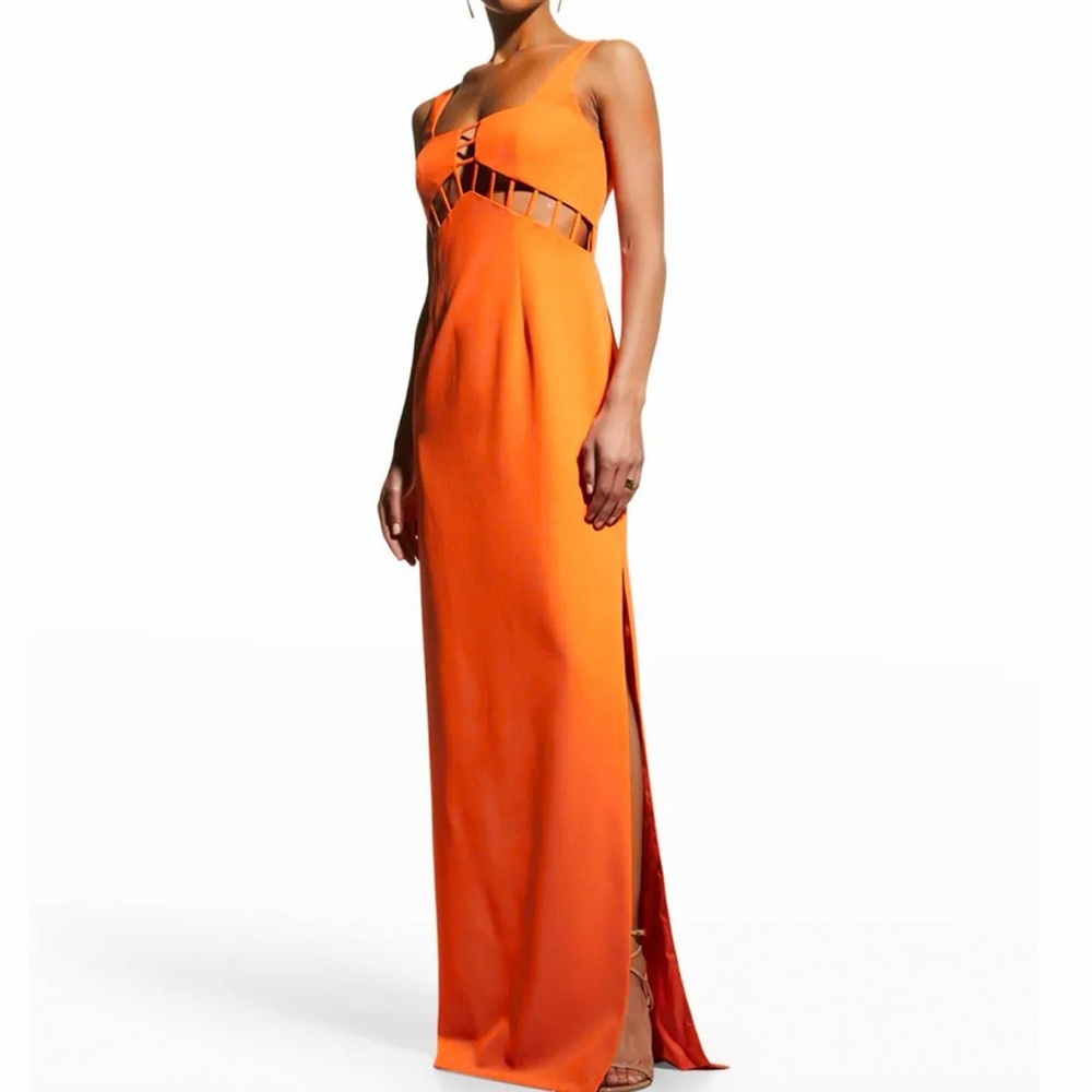 Aidan Mattox Vibrant Orange Maxi Dress